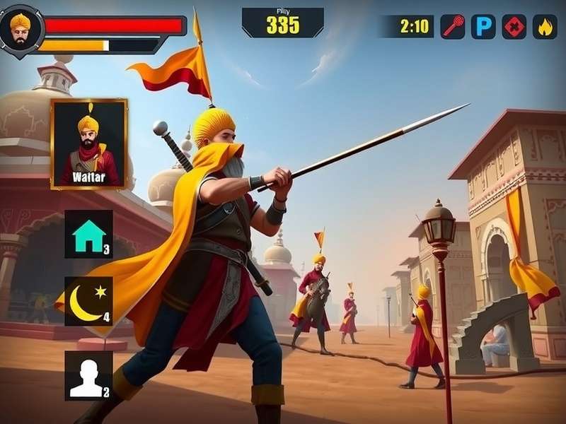 Sikh Mace Striker gameplay screenshot showing warrior combat